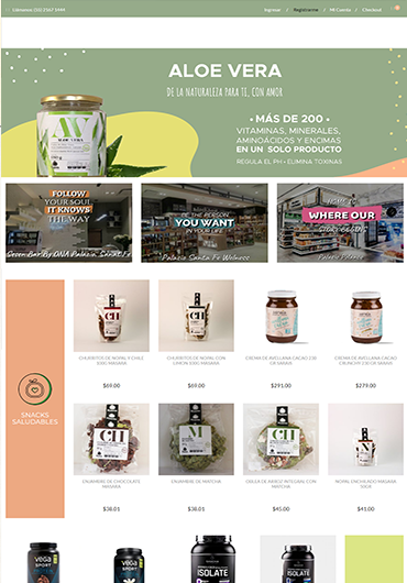 Ecommerce website built for Aloe vera products